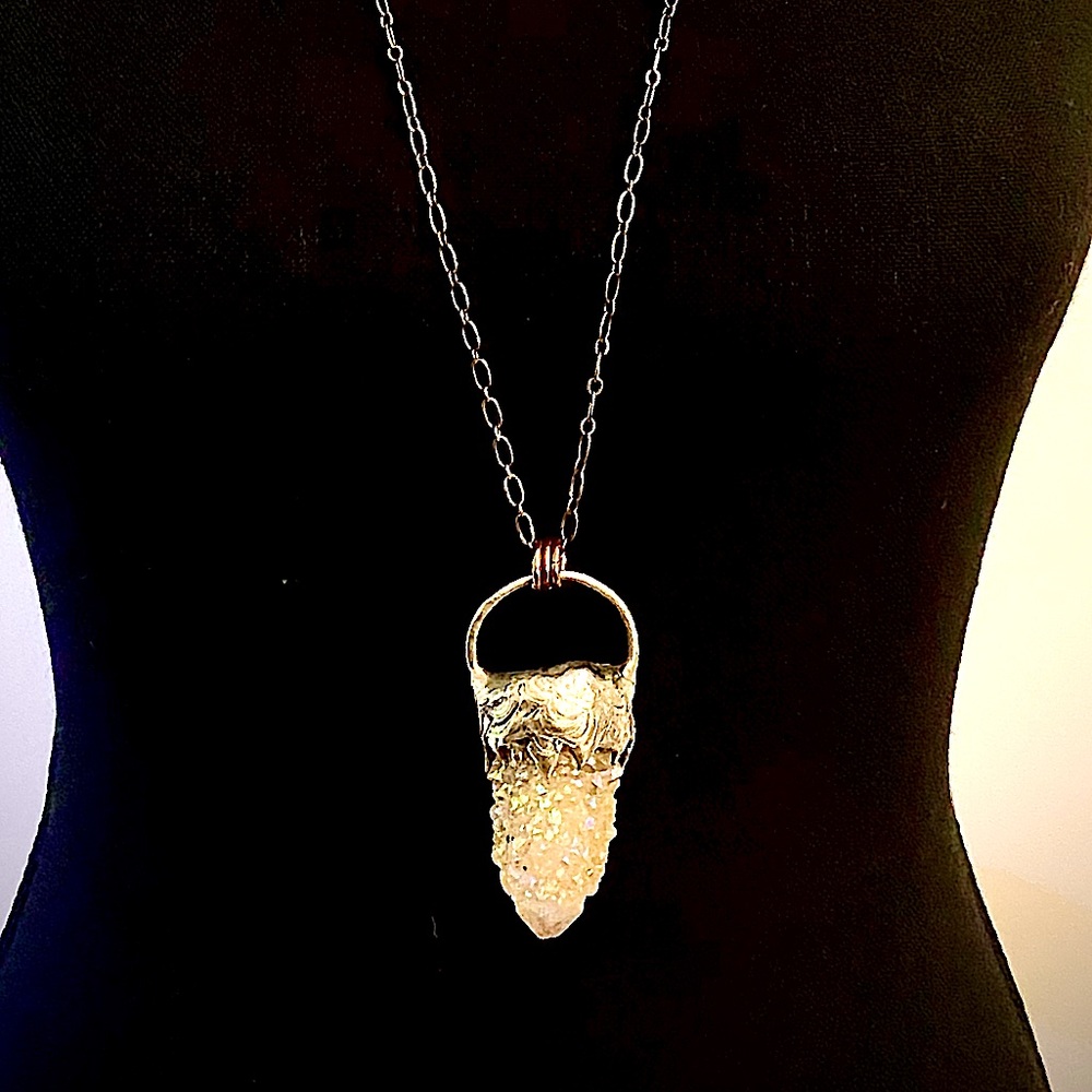 Angel Aura Quartz Necklace - 1.5” Crystal